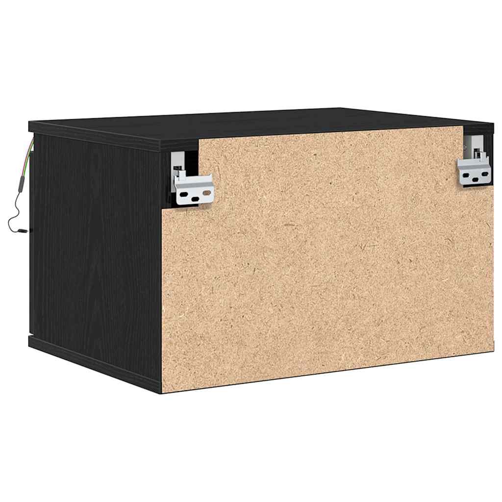 Cabinet de chevet mural avec 2 pcs Chêne noir 50 x 36 x 30 cm