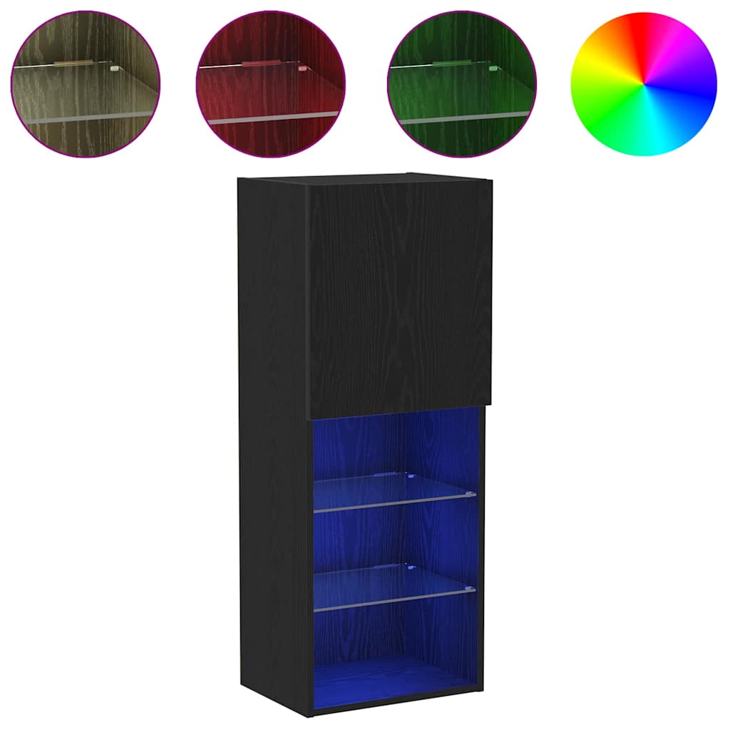 Meuble TV Chêne noir 40.5 x 30 x 102 cm Bois d'ingénierie - XIOS