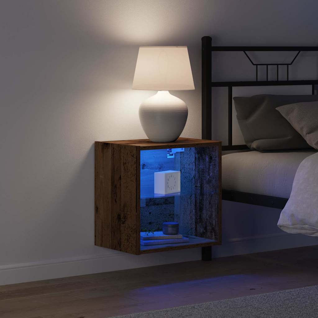 Étagère flottante avec lumière LED avec étagère 2 pc Marron - XIOS