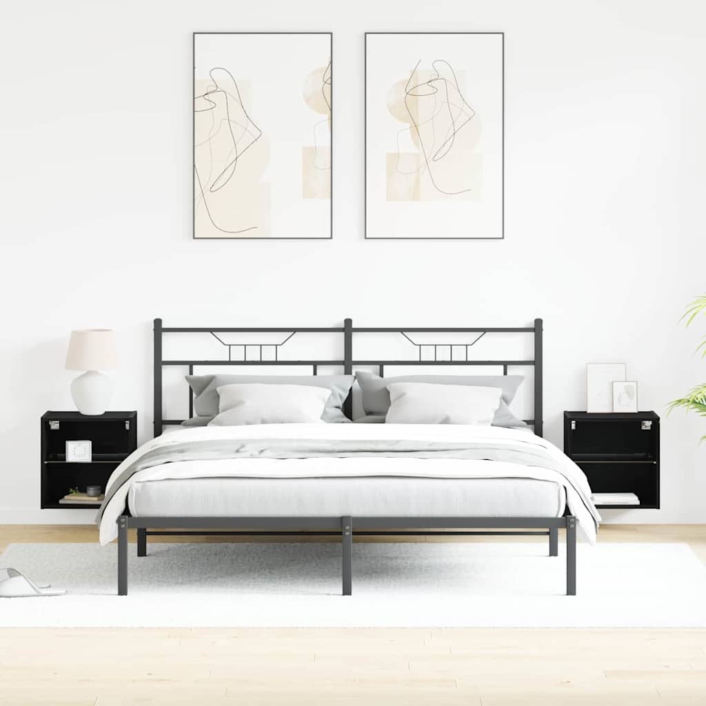 Étagère flottante avec étagère 2 pcs Noir 40 x 28.5 x 40 cm - XIOS