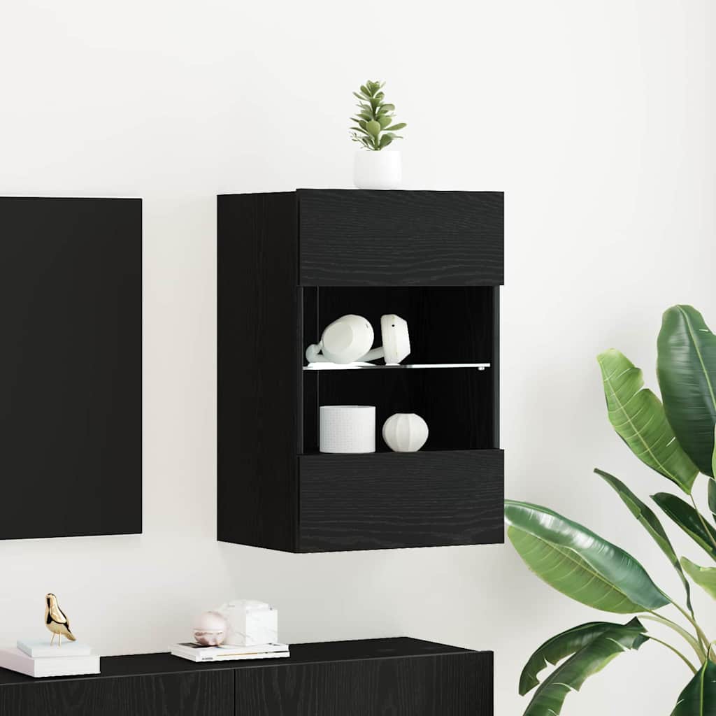 Meuble TV 2 pcs Noir 40 x 30 x 60,5 cm Bois d'ingénierie - XIOS