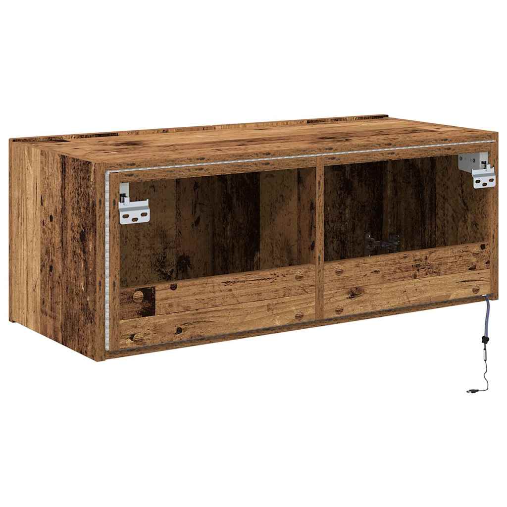 Meuble TV mural Bois Ancien 80 x 35 x 31 cm Bois d'ingénierie - XIOS