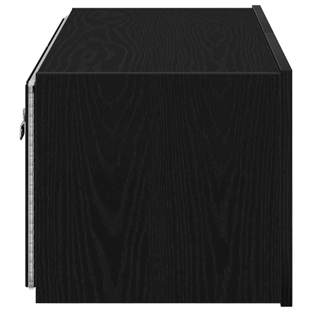 Meuble TV mural Chêne noir 80 x 35 x 31 cm Bois d'ingénierie