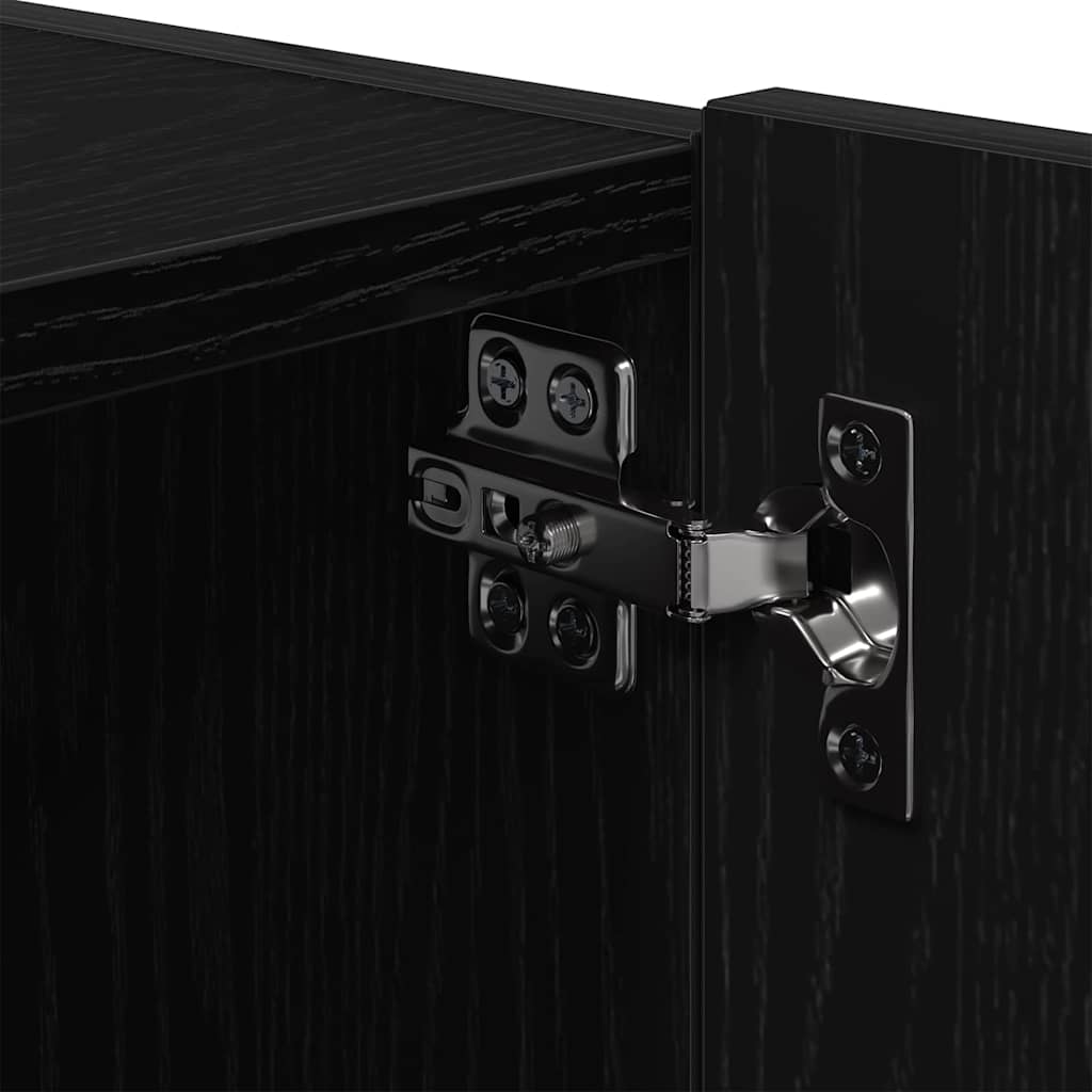 Meuble TV mural Chêne noir 80 x 35 x 31 cm Bois d'ingénierie - XIOS