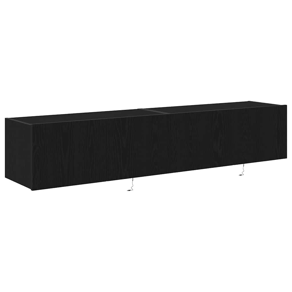 Meuble TV mural Chêne noir 80 x 35 x 31 cm Bois d'ingénierie - XIOS