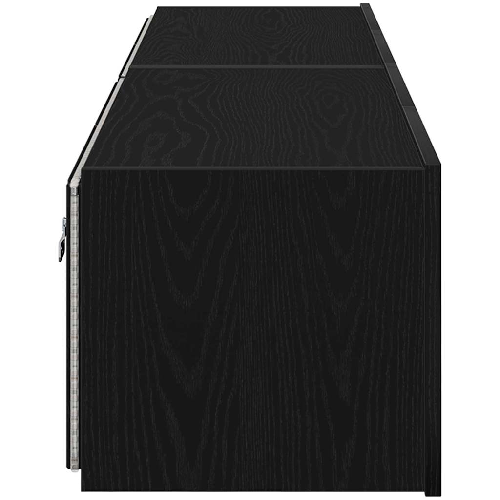 Meuble TV mural Chêne noir 80 x 35 x 31 cm Bois d'ingénierie - XIOS