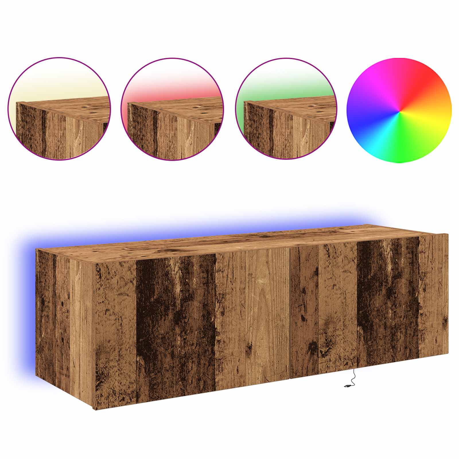 Meuble TV mural 2 pcs Bois Ancien 100 x 35 x 31 cm - XIOS