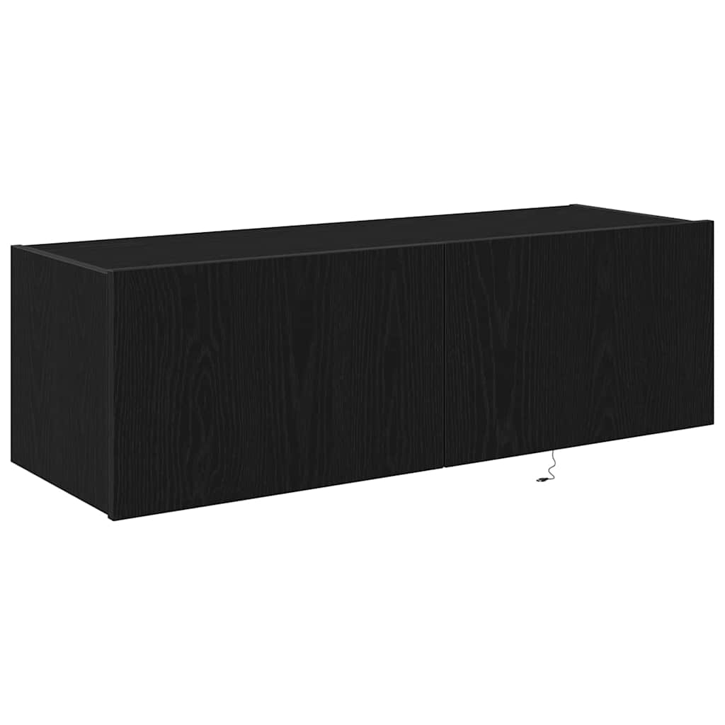 Meuble TV mural Chêne noir 100 x 35 x 31 cm Bois d'ingénierie - XIOS