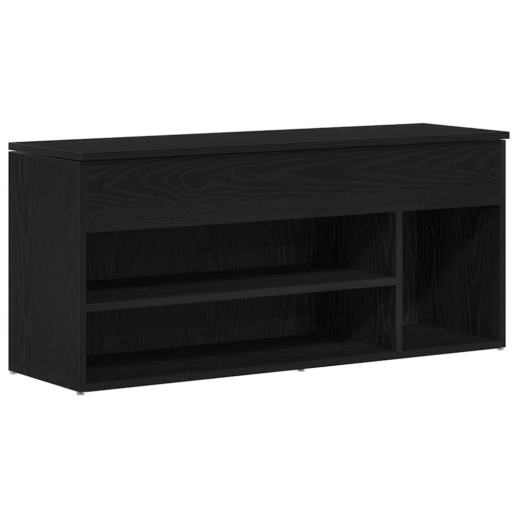 Banc à chaussures chêne noir 102x30,5x45 cm bois d'ingénierie - XIOS