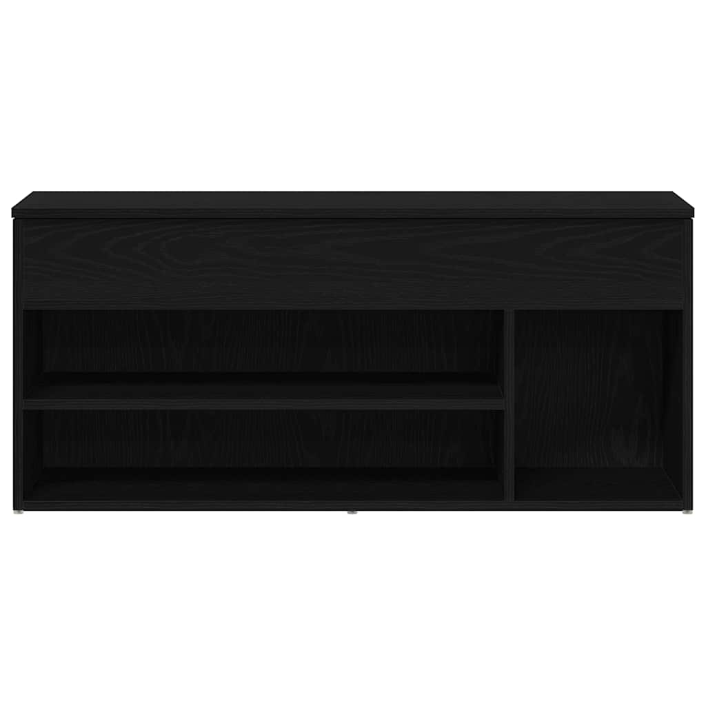 Banc à chaussures chêne noir 102x30,5x45 cm bois d'ingénierie - XIOS