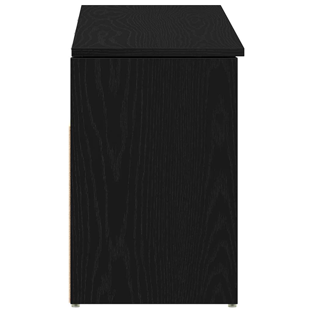 Banc à chaussures chêne noir 102x30,5x45 cm bois d'ingénierie - XIOS