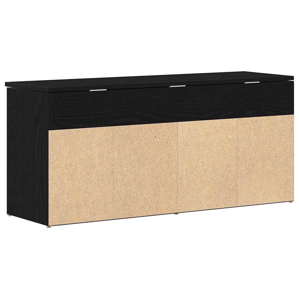 Banc à chaussures chêne noir 102x30,5x45 cm bois d'ingénierie - XIOS