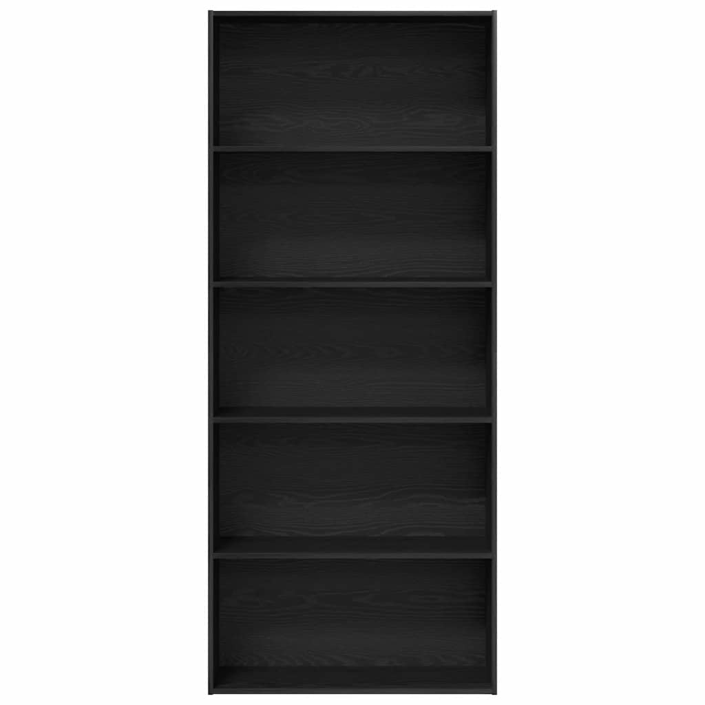 Bibliothèque en chêne noir 80x30x189 cm bois d'ingénierie - XIOS