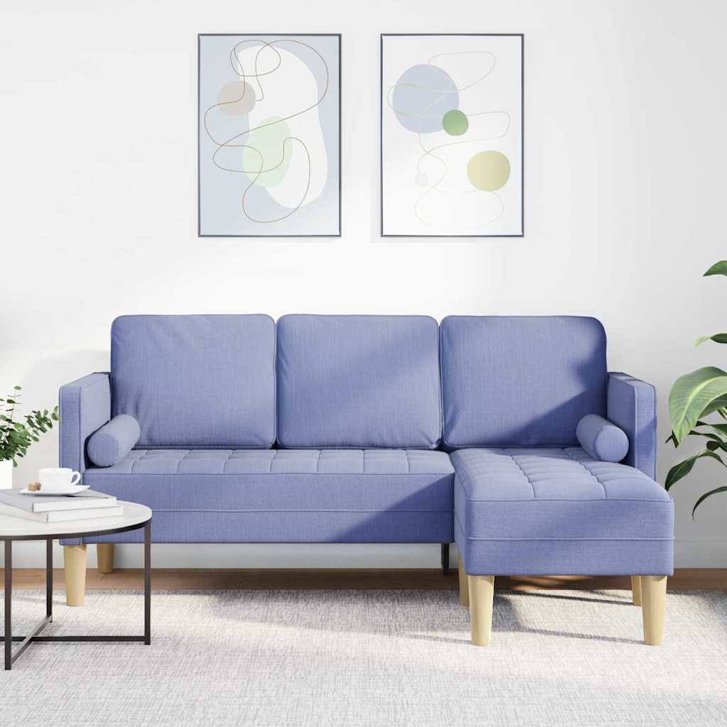 Ensemble de Canapés avec coussin Bleu denim Polyester - XIOS