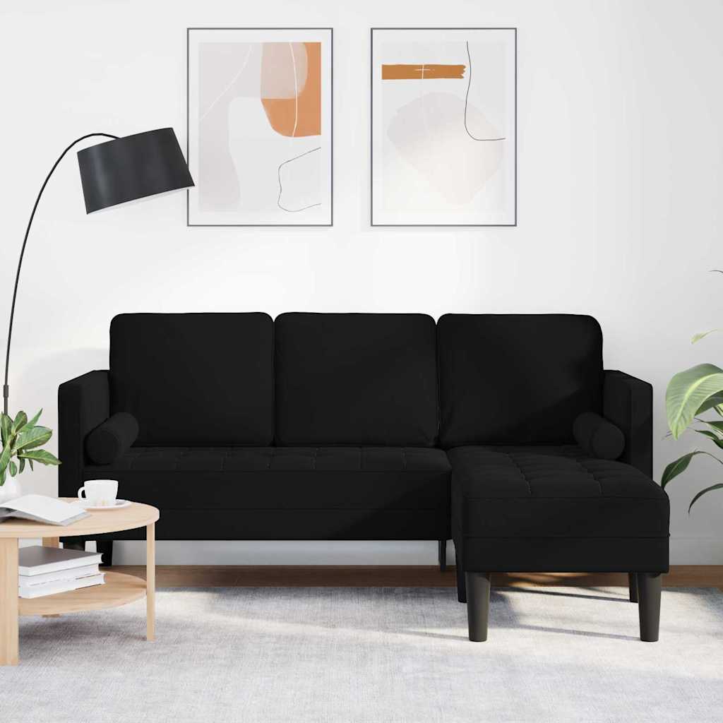 Ensemble de Canapés avec coussin Noir Polyester - XIOS