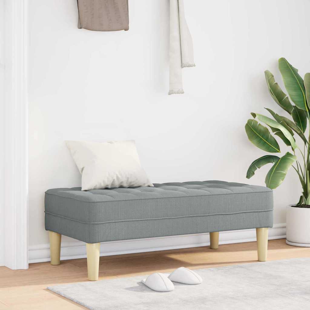 banc avec coussin Gris clair 113 x 57 x 39 cm tissu - XIOS
