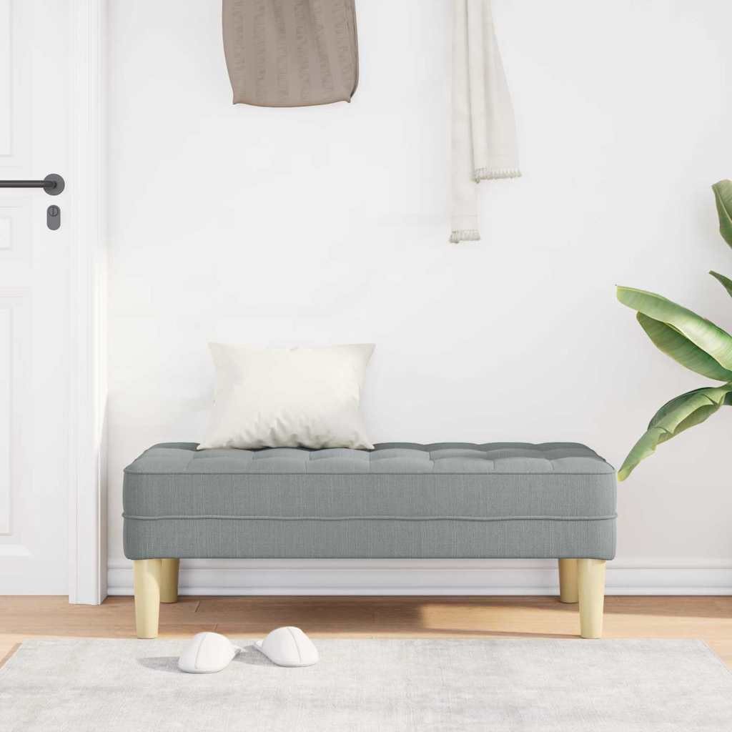 banc avec coussin Gris clair 113 x 57 x 39 cm tissu - XIOS