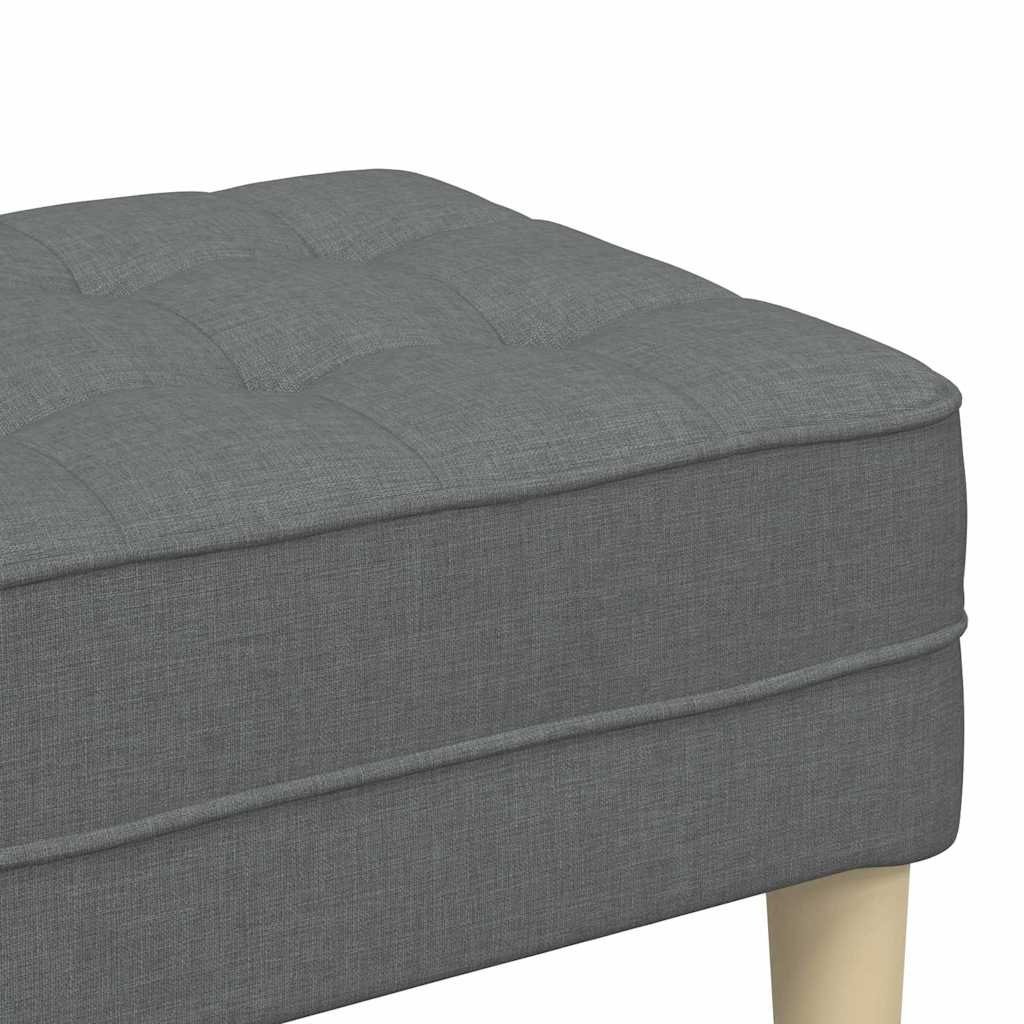 banc avec coussin Gris foncé 113 x 57 x 39 cm tissu - XIOS
