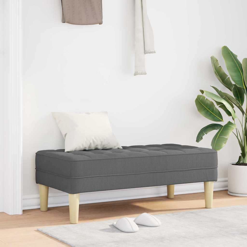 banc avec coussin Gris foncé 113 x 57 x 39 cm tissu - XIOS
