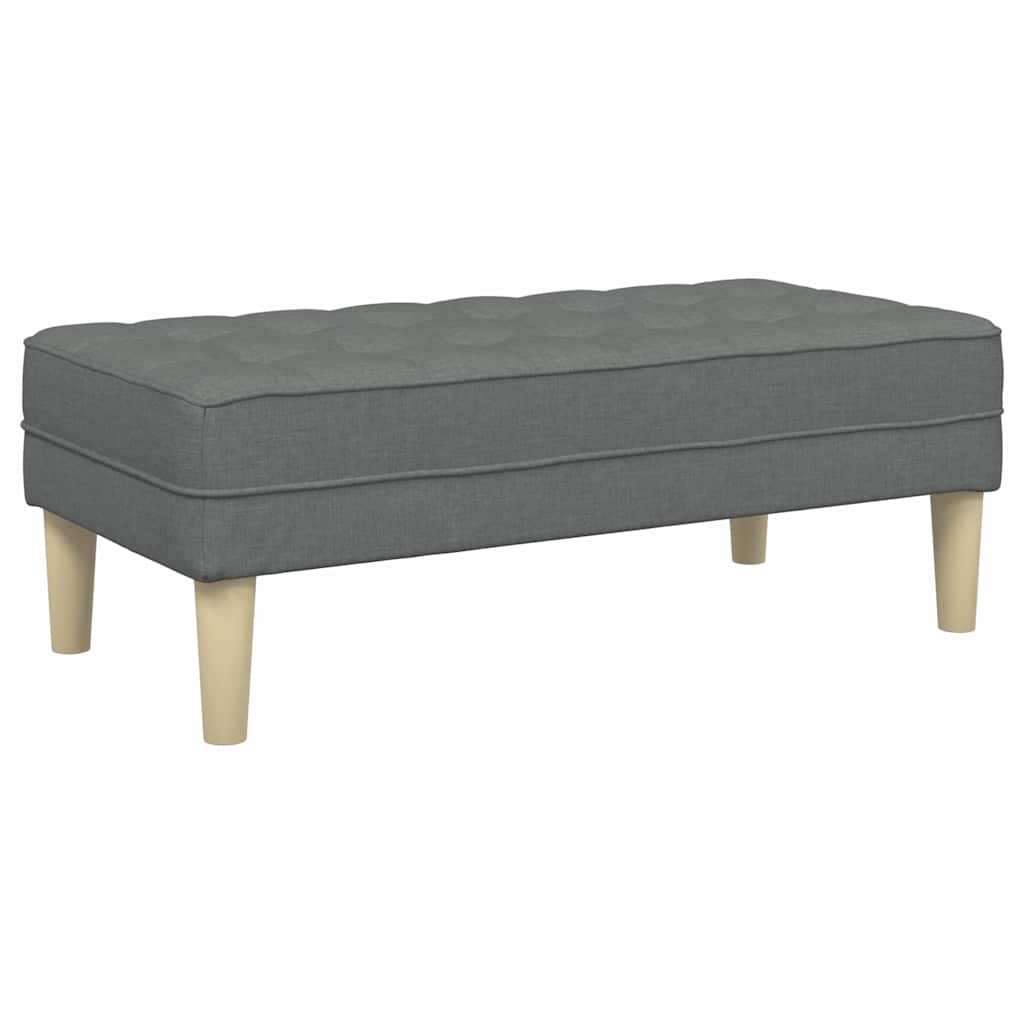 banc avec coussin Gris foncé 113 x 57 x 39 cm tissu - XIOS