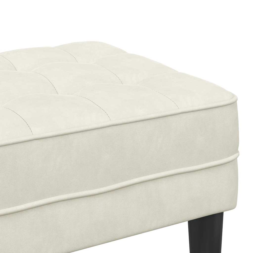 banc avec coussin Crème 113 x 57 x 39 cm Velours - XIOS