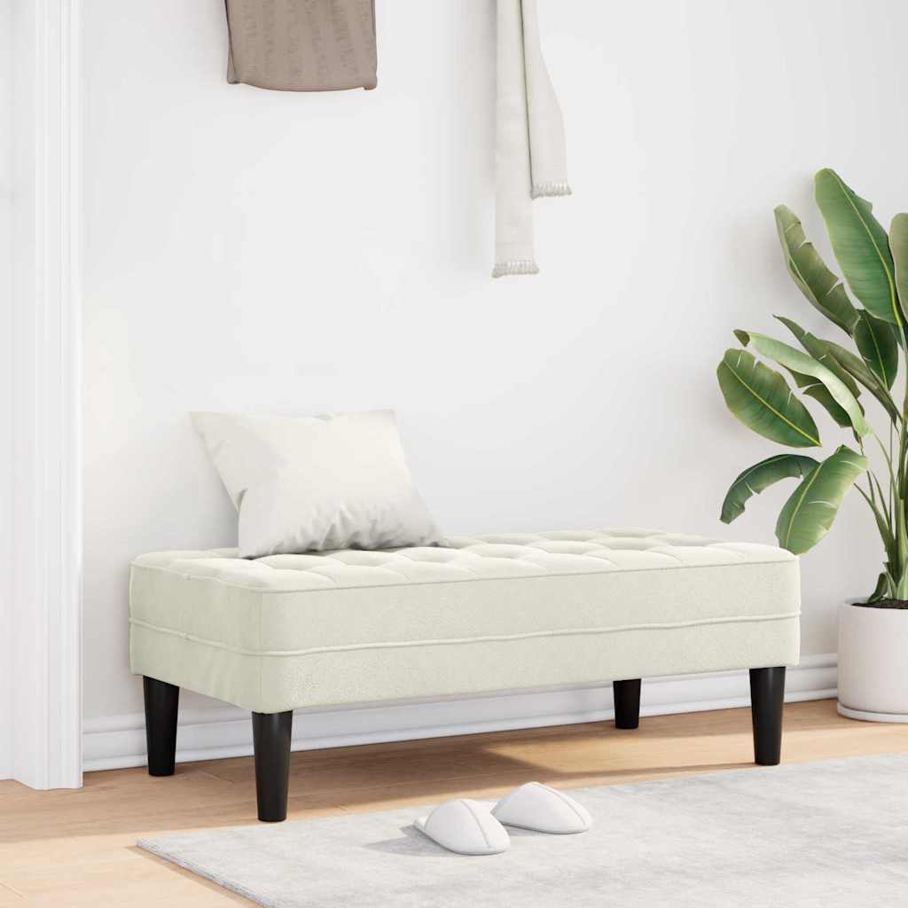 banc avec coussin Crème 113 x 57 x 39 cm Velours - XIOS