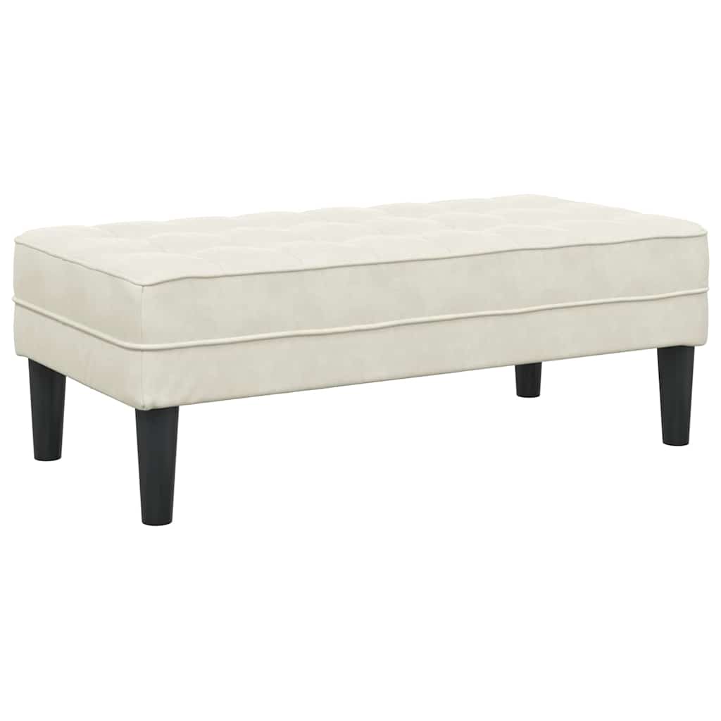 banc avec coussin Crème 113 x 57 x 39 cm Velours - XIOS