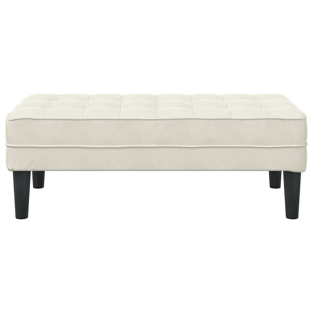 banc avec coussin Crème 113 x 57 x 39 cm Velours - XIOS