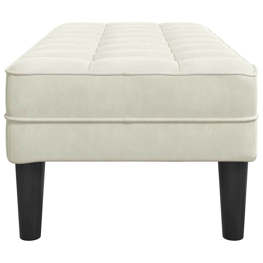 banc avec coussin Crème 113 x 57 x 39 cm Velours - XIOS