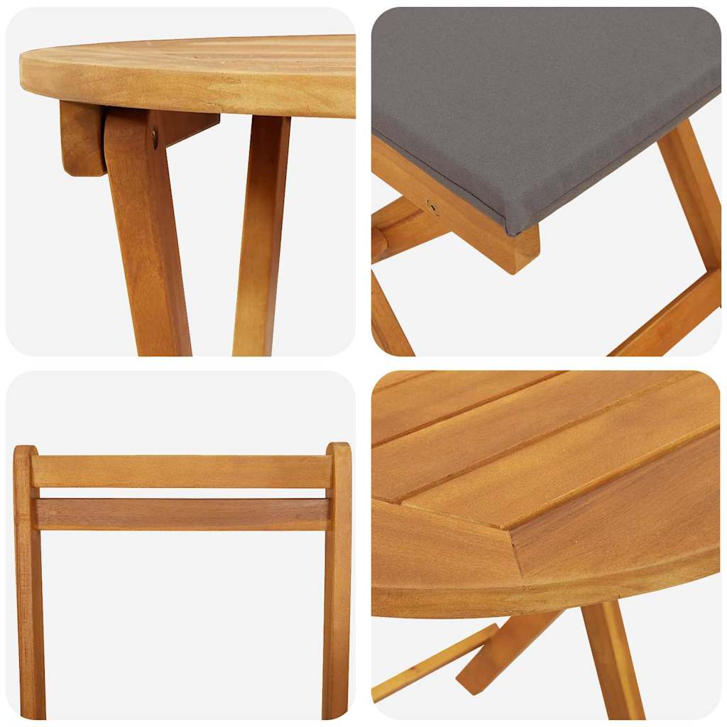 Ensemble de salle à manger pour jardin 3 pcs Huile Naturelle - XIOS