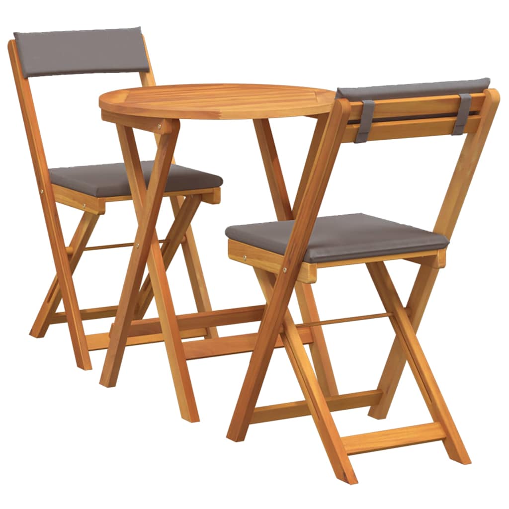 Ensemble de salle à manger pour jardin 3 pcs Huile Naturelle - XIOS