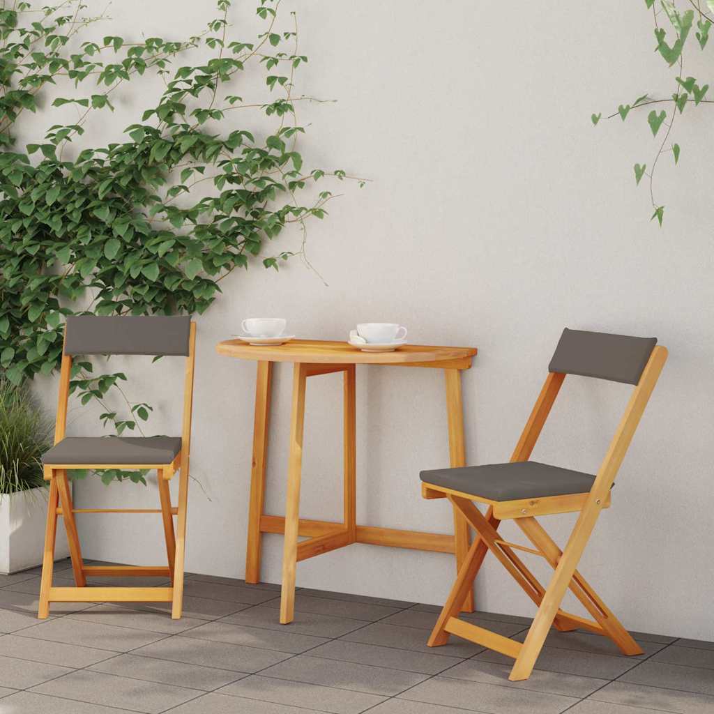 Ensemble bistrot 3 pcs Huile Naturelle Bois d'Acacia Massif - XIOS