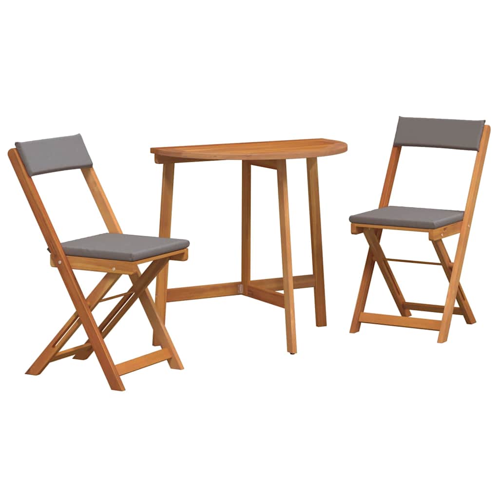 Ensemble bistrot 3 pcs Huile Naturelle Bois d'Acacia Massif - XIOS