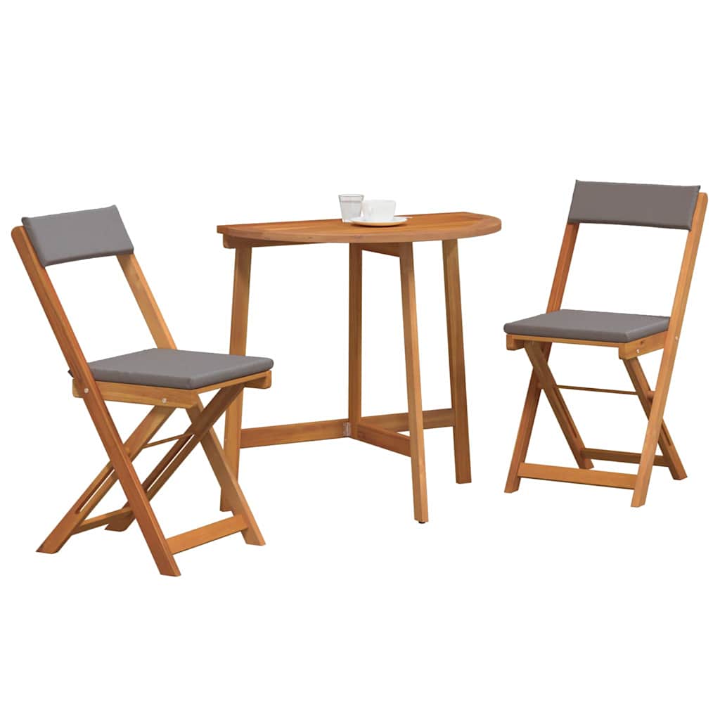 Ensemble bistrot 3 pcs Huile Naturelle Bois d'Acacia Massif - XIOS