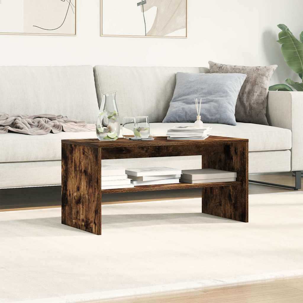 Meuble TV chêne fumé 80x40x40 cm bois d'ingénierie - XIOS