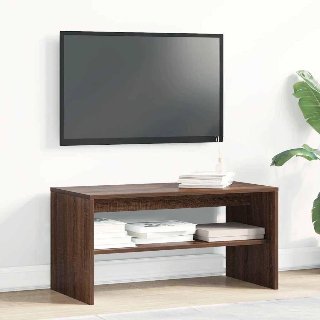 Meuble TV chêne marron 80x40x40 cm bois d'ingénierie - XIOS