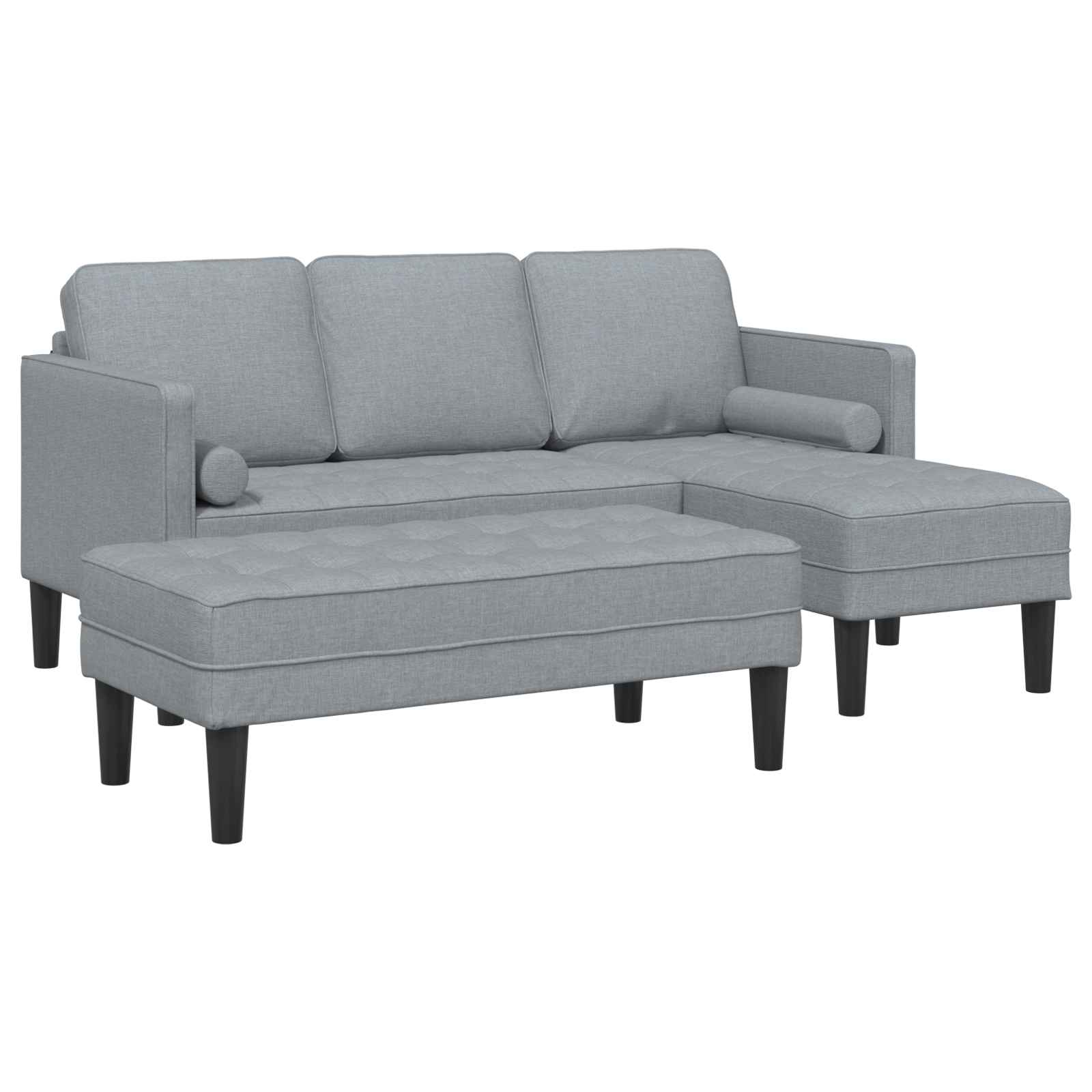 Ensemble de Canapés avec coussin 2 pcs Gris clair Polyester - XIOS