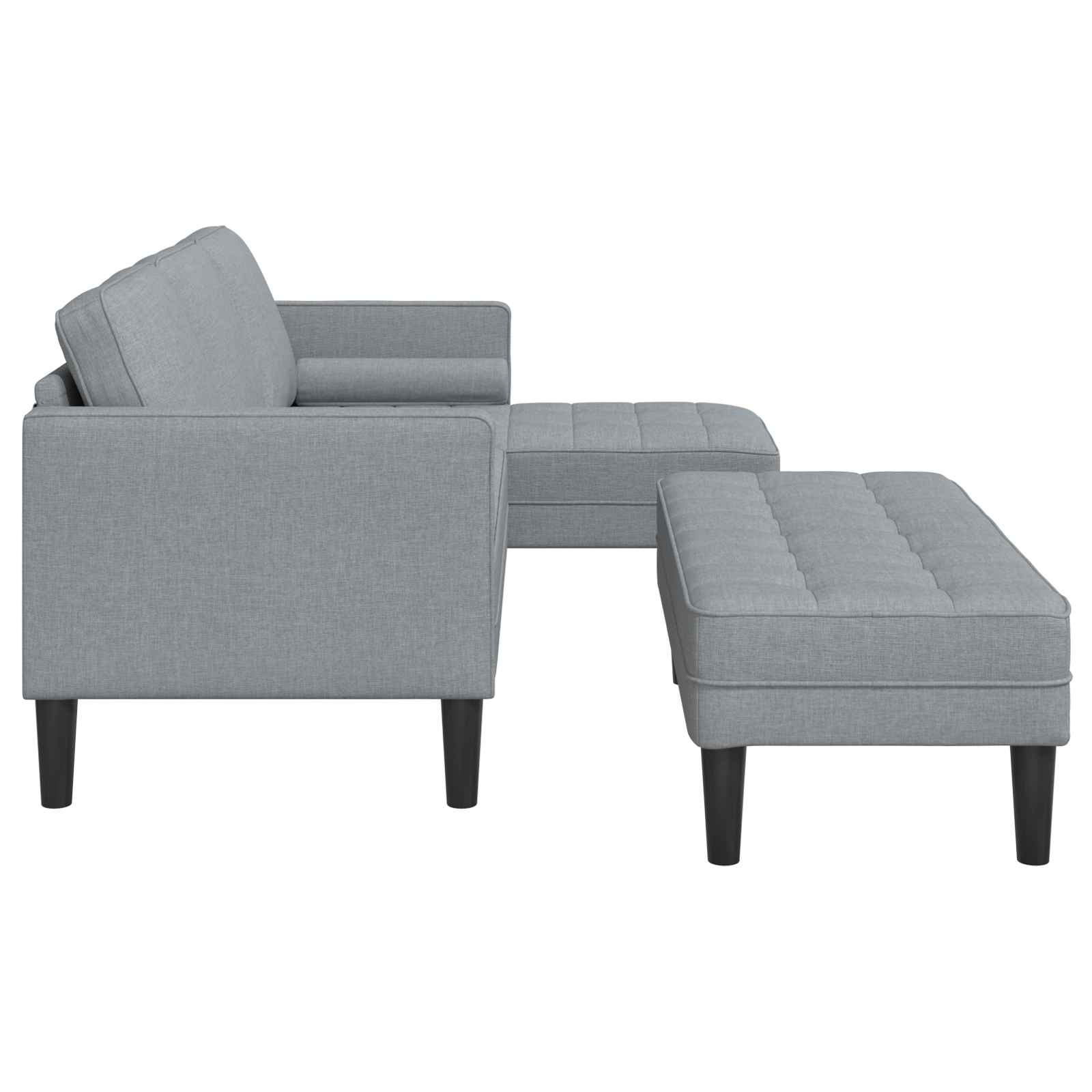 Ensemble de Canapés avec coussin 2 pcs Gris clair Polyester - XIOS