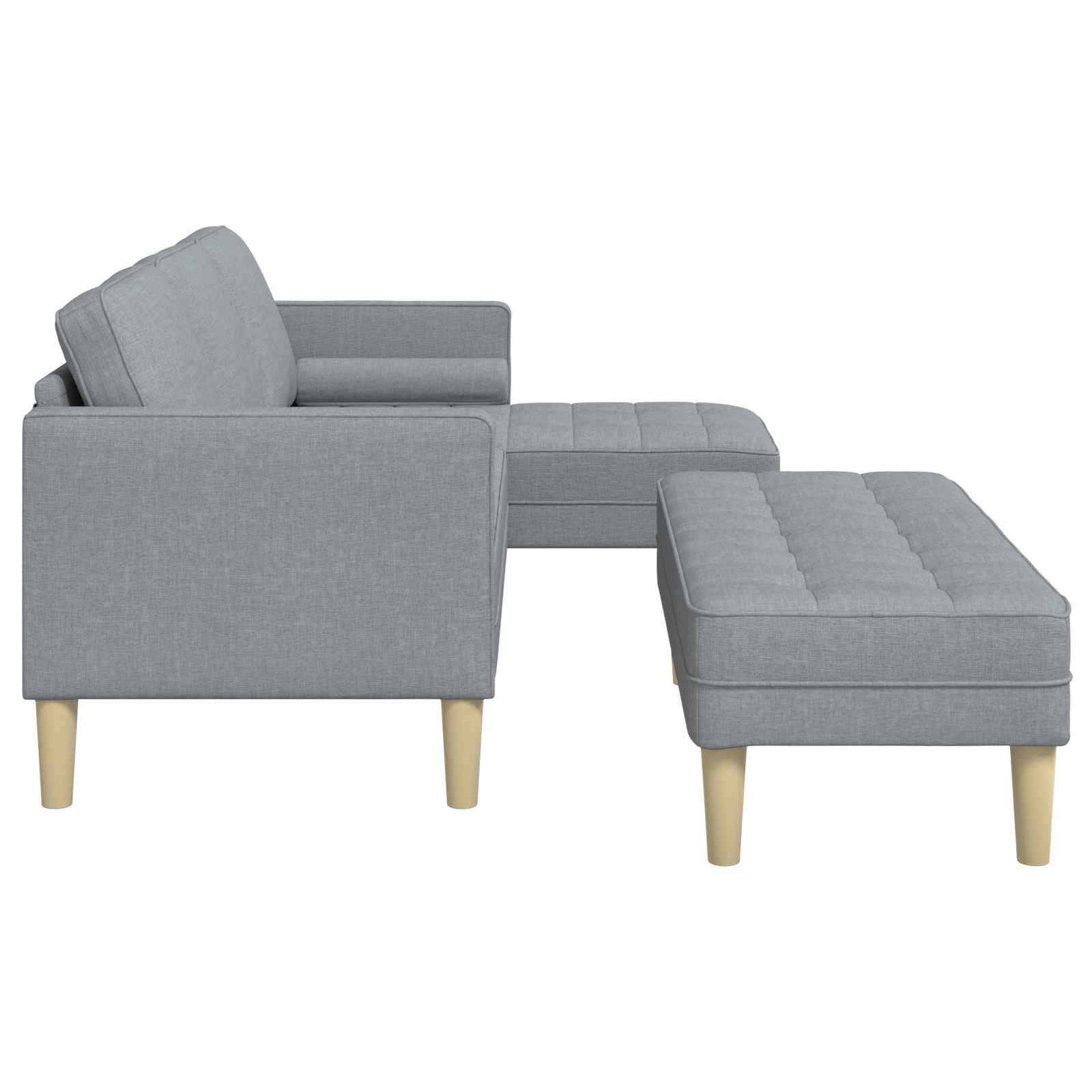 Ensemble de Canapés avec coussin 2 pcs Gris clair Polyester - XIOS