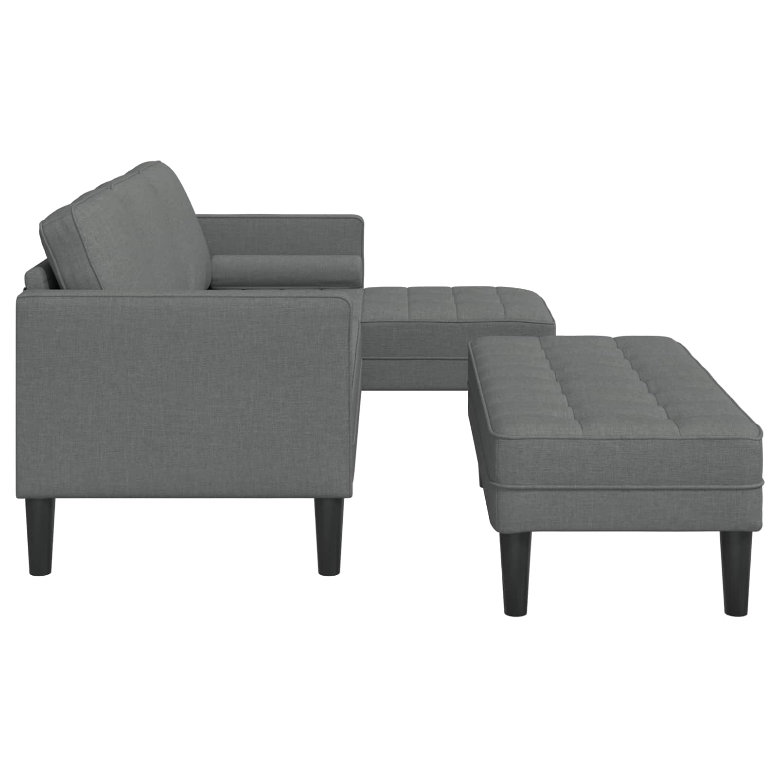 Ensemble de Canapés avec coussin 2 pcs Gris foncé Polyester - XIOS