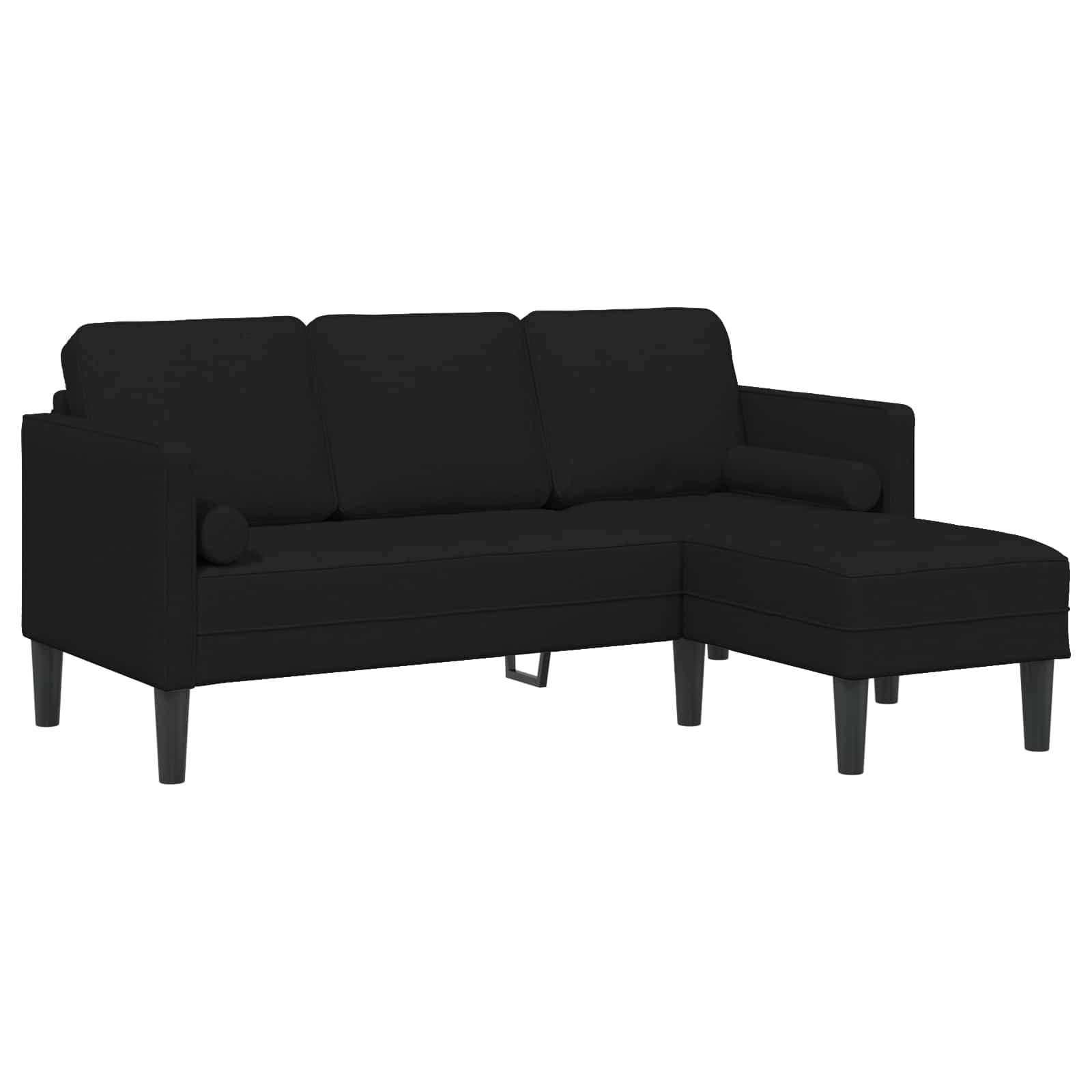 Ensemble de Canapés avec coussin 2 pcs Noir Polyester - XIOS