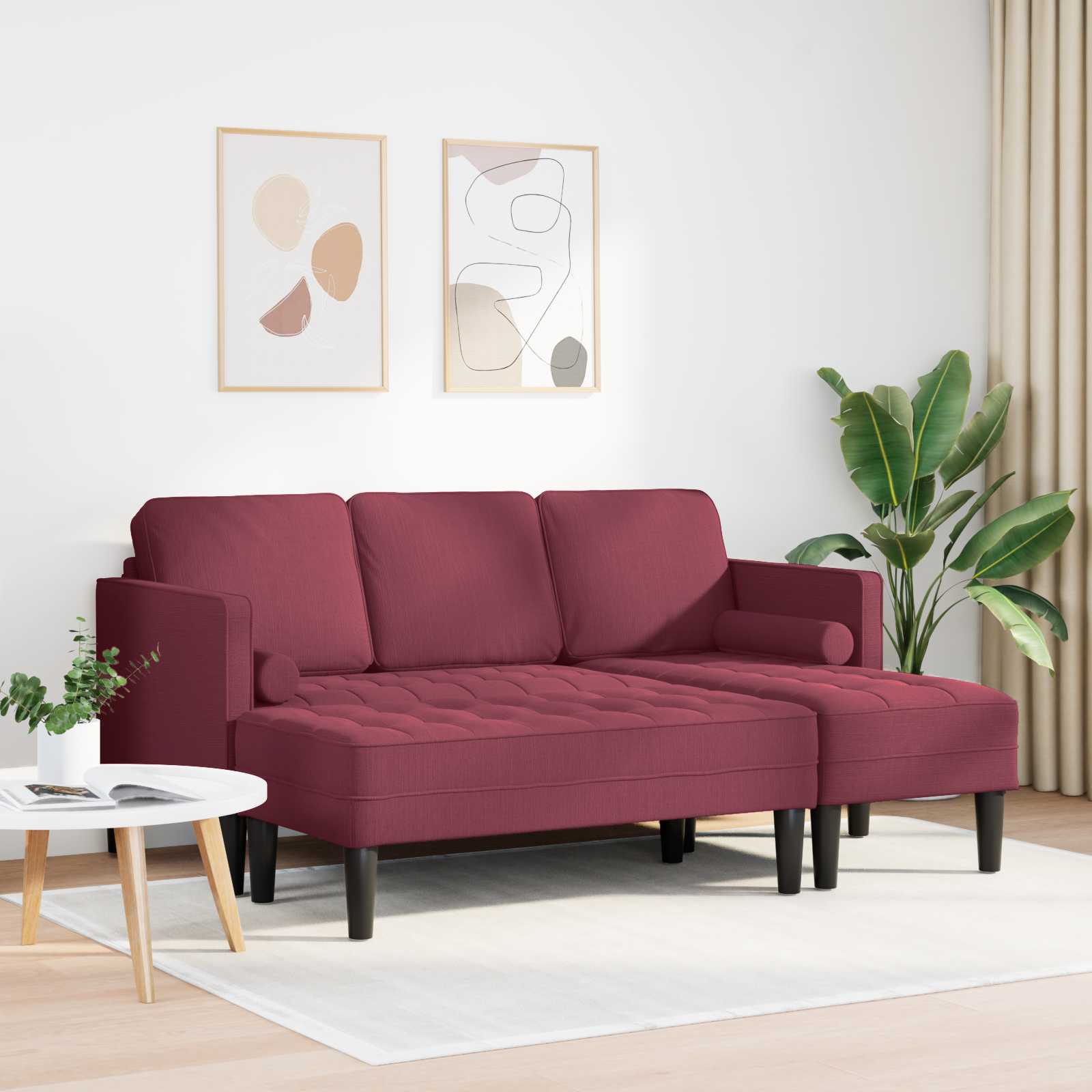 Ensemble de Canapés avec coussin 2 pcs Bordeaux Polyester - XIOS