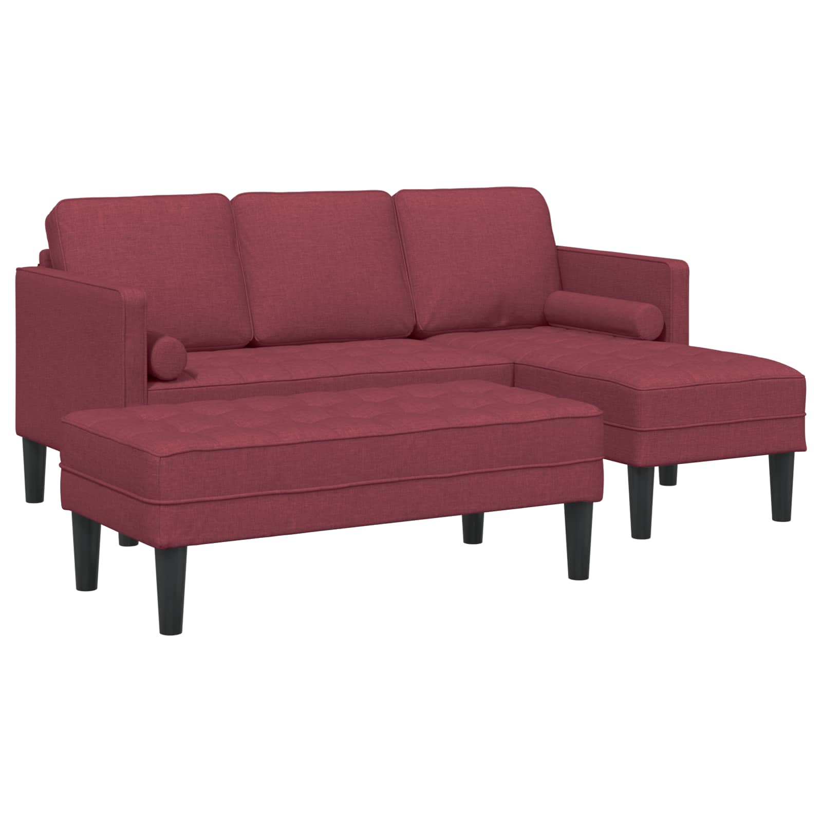 Ensemble de Canapés avec coussin 2 pcs Bordeaux Polyester - XIOS