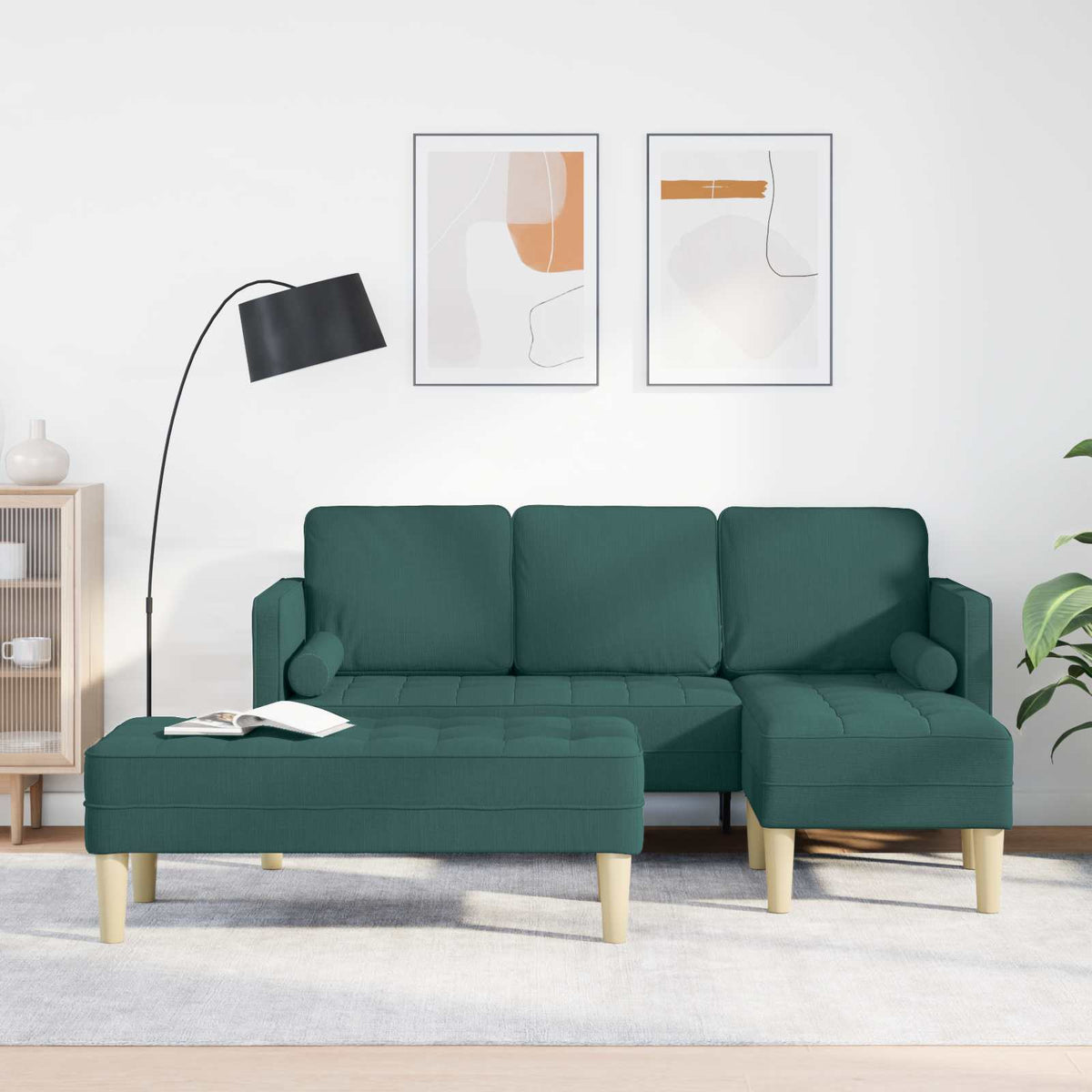 Ensemble de Canapés 2 pc Vert foncé Polyester