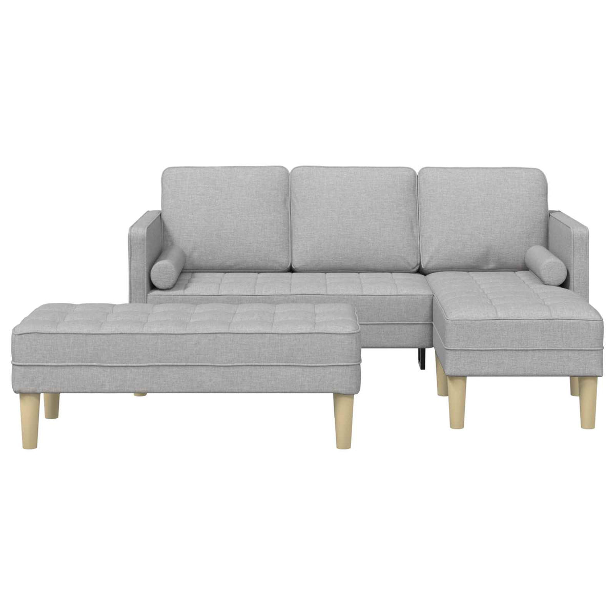 Ensemble de Canapés 2 pc Gris nuage Polyester
