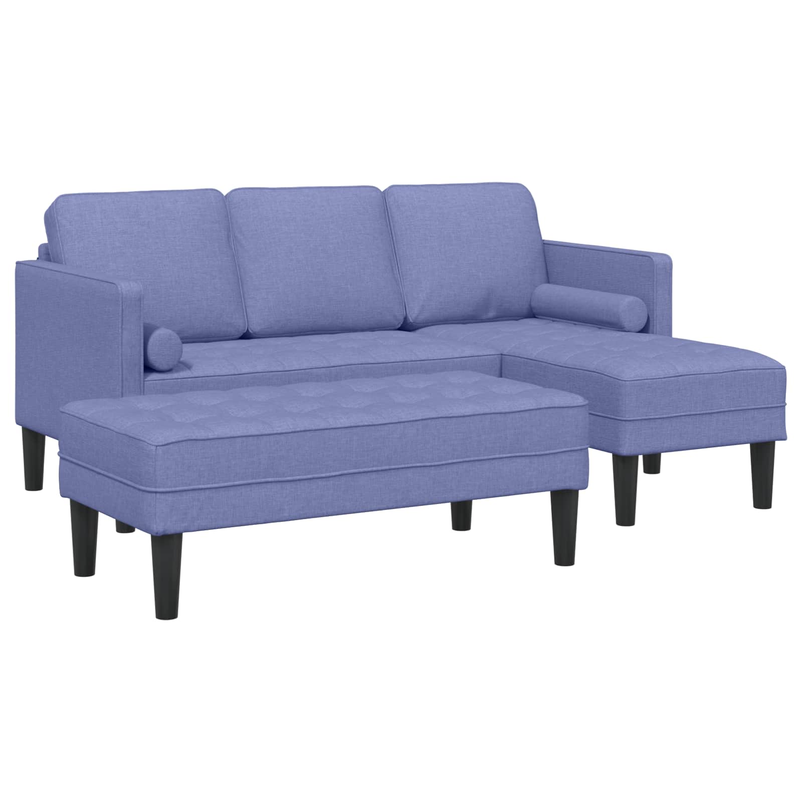 Ensemble de Canapés avec coussin 2 pcs Bleu denim Polyester - XIOS