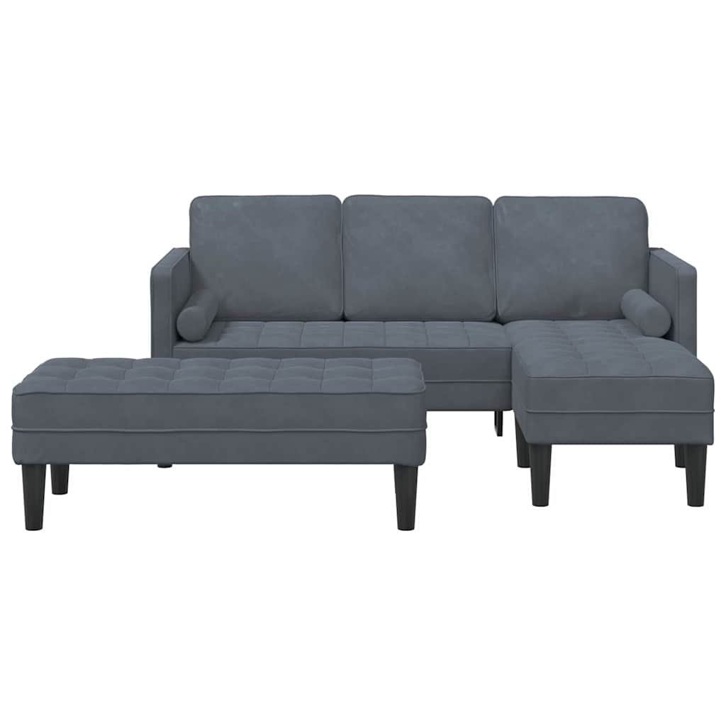 Ensemble de Canapés avec coussin 2 pcs Gris foncé Polyester - XIOS