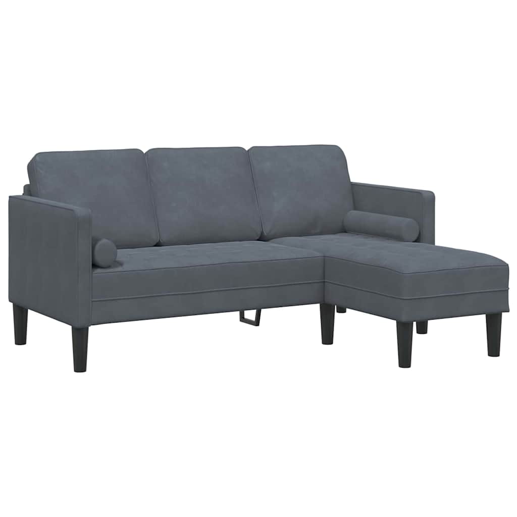 Ensemble de Canapés avec coussin 2 pcs Gris foncé Polyester - XIOS