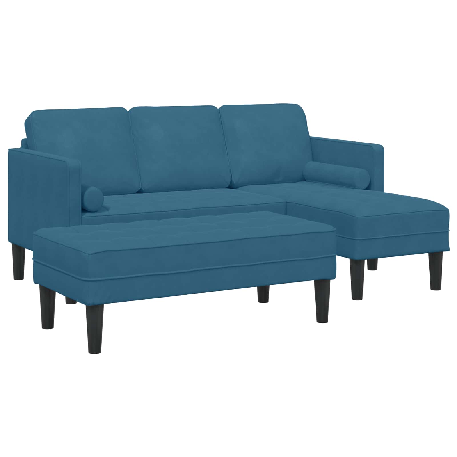 Ensemble de Canapés avec coussin 2 pcs Bleu Polyester - XIOS