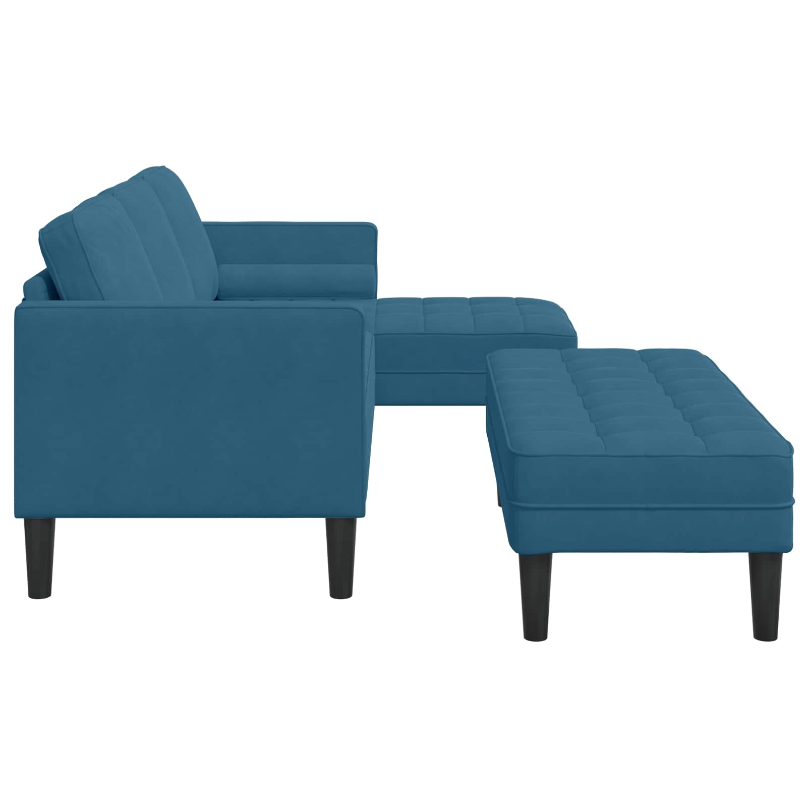 Ensemble de Canapés avec coussin 2 pcs Bleu Polyester - XIOS